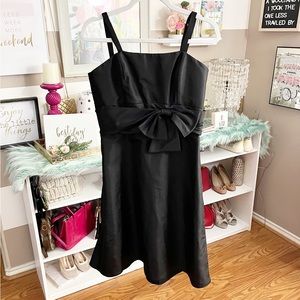 Amsale black bow formal bridesmaid dress size 10